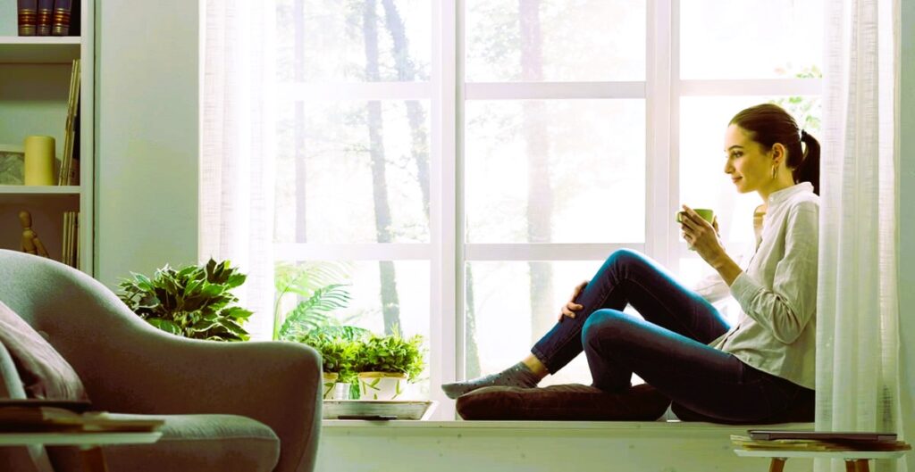 Girl on the windowsill